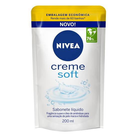 Nivea refil sabonete líquido creme soft (200ml)