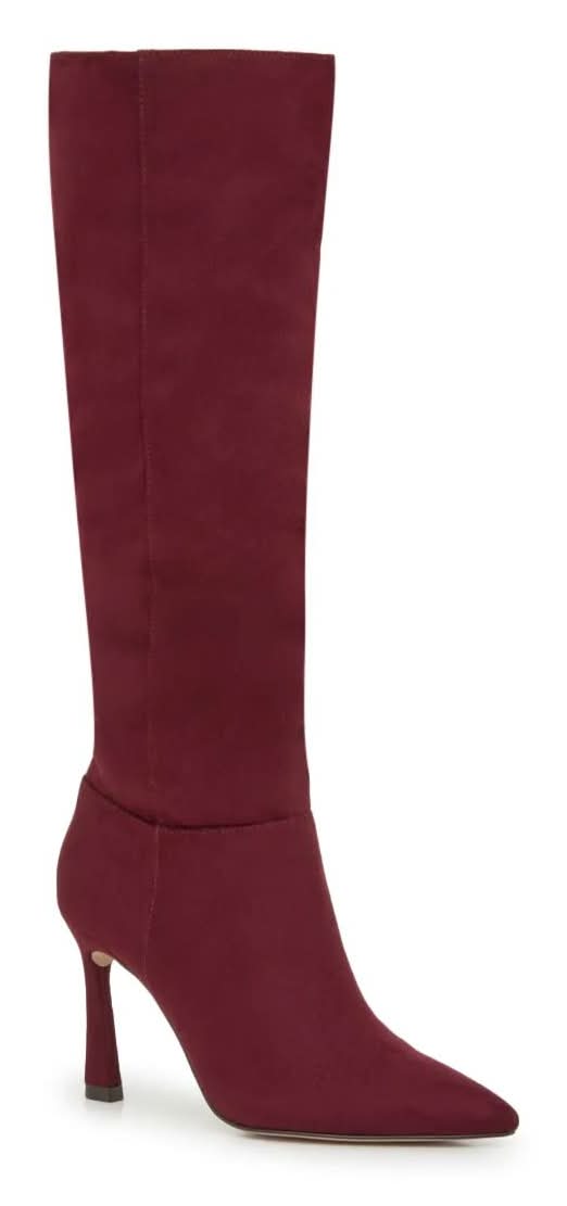 Jessica Simpson Zargen Slouch Boot (Dark Cherry Red Medium Width, Wide Calf - 10)