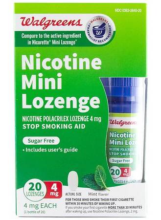Walgreens Nioctine Mini Lozenge 4 mg, Mint (20 ct) | Delivery Near You