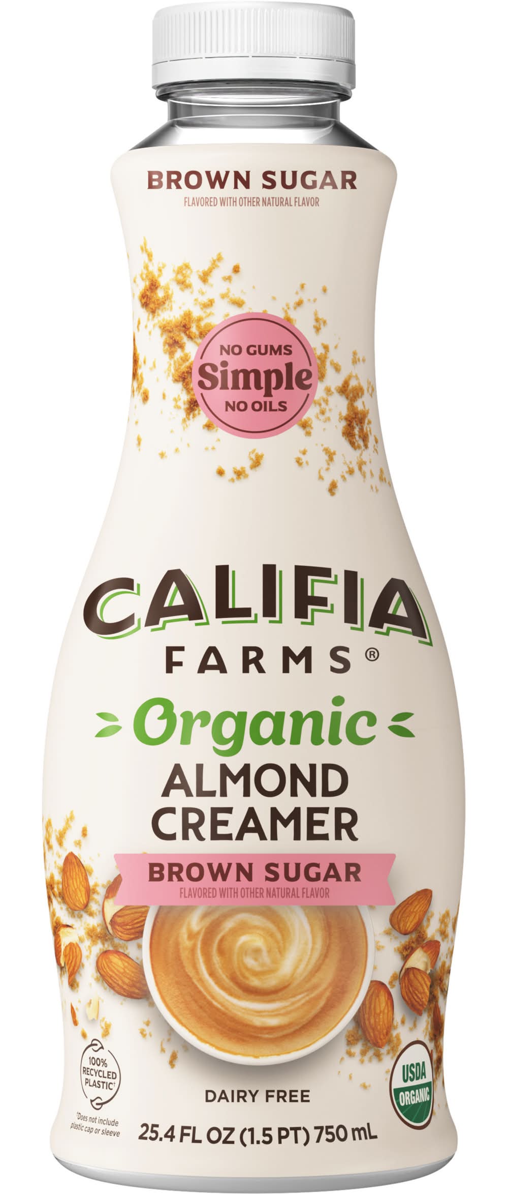 Califia Farms Organic Almond Coffee Creamer, Brown Sugar (25.4 fl oz)