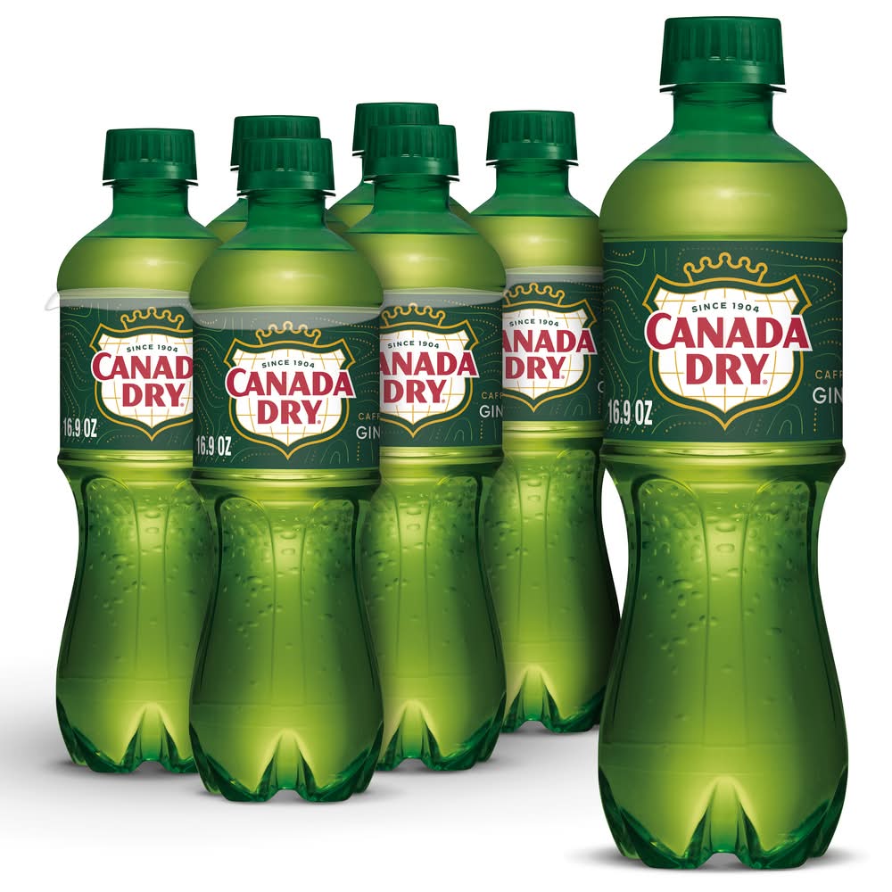 Canada Dry Caffeine Free Soda, Ginger Ale (6 x 16.9 fl oz)