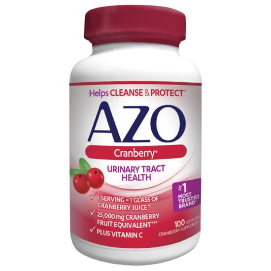 AZO Urinary Tract Health Dietary Supplement, Cranberry Softgels, 100 CT