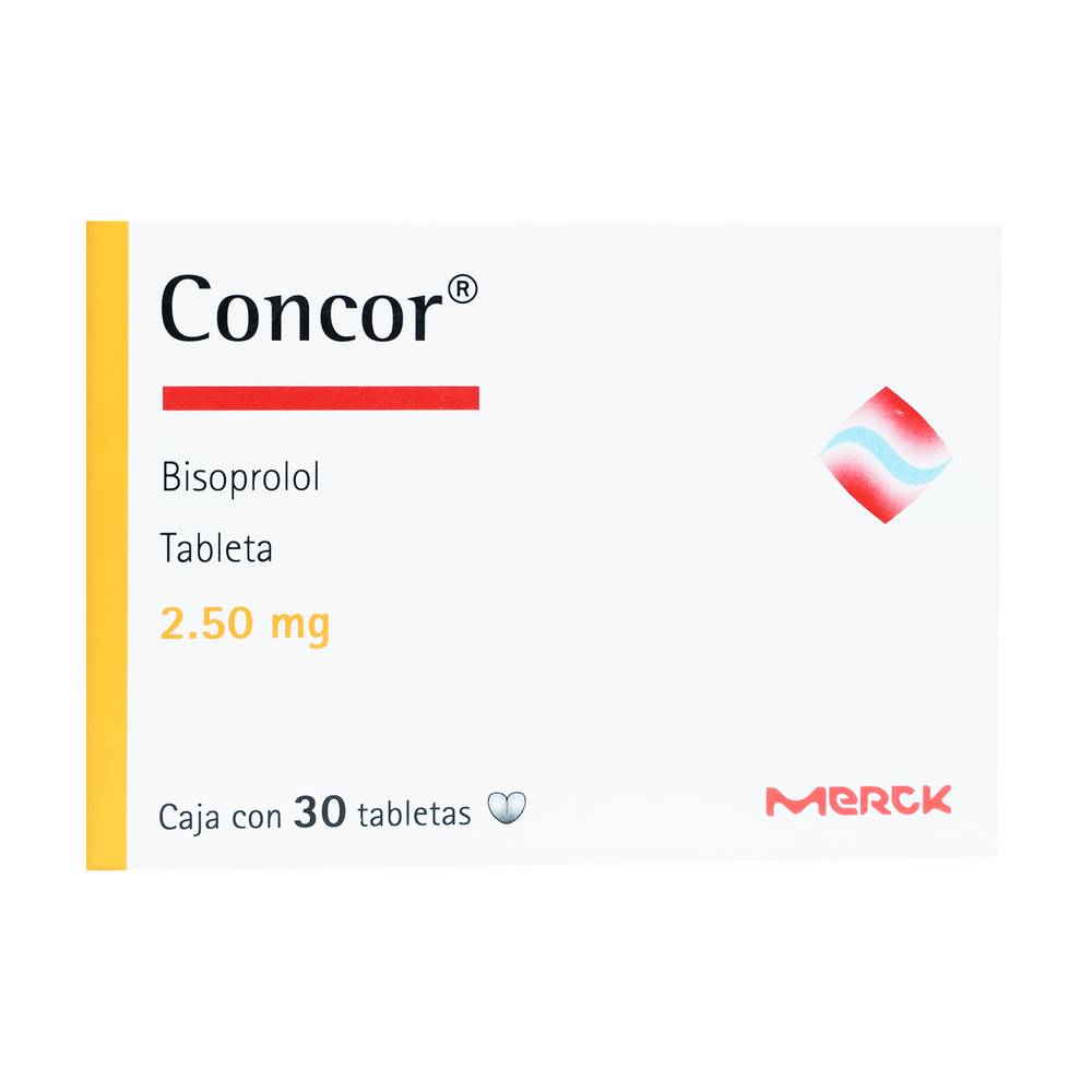 Merck concor bisoprolol tabletas 2.50 mg (30 piezas)