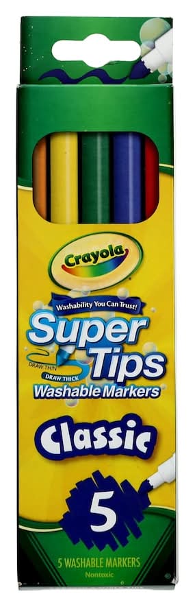 Crayola Super Tip Washable Markers, Assorted (5 ct)