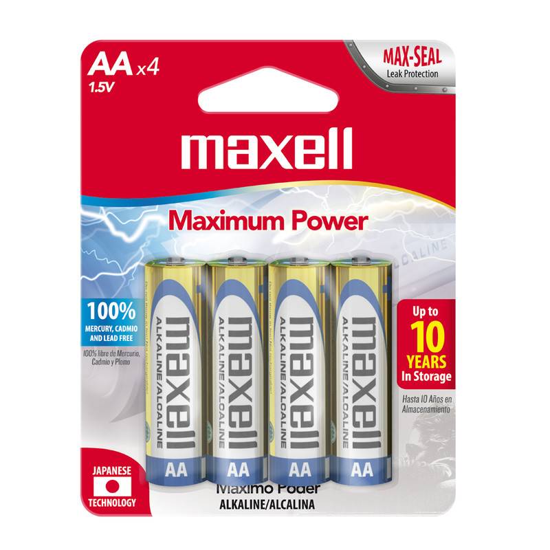 Maxell · Pilas alcalinas maximum power aa (4 un) (4 un)