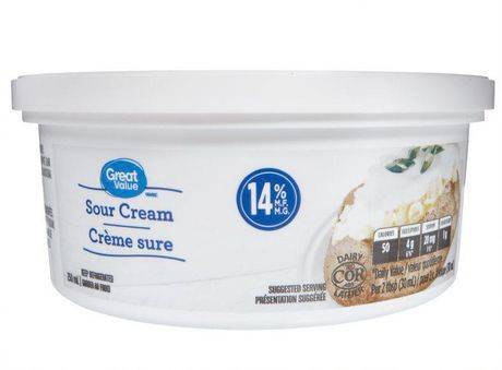 Great Value · Crème sûre 14 % (250 ml) - Sour cream 14% (250 mL)