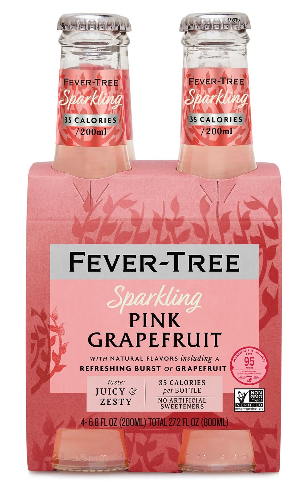 Fever-Tree Sparkling Mixer Soft Drink, Pink Grapefruit (4 x 6.8 fl oz)