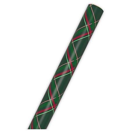 Hallmark Inspirations Bulk Holiday Wrapping Paper Roll, Green Plaid