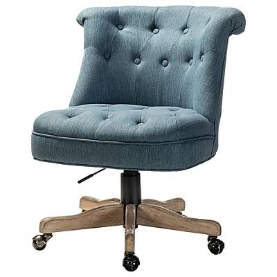 Karat Home Armless Fabric Swivel Task Chair, Blue (HOFMSY0096-BLUE)