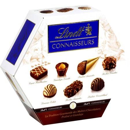 Chocolat assortiment CONNAISSEURS LINDT - la boite de 217 g