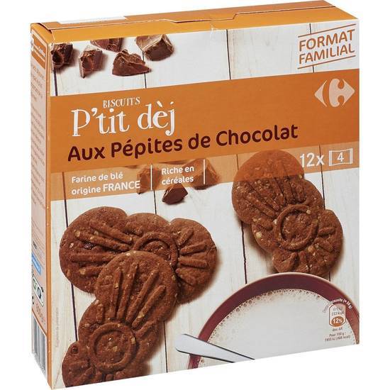 Carrefour - Biscuits petit déjeuner (pépites de chocolat)