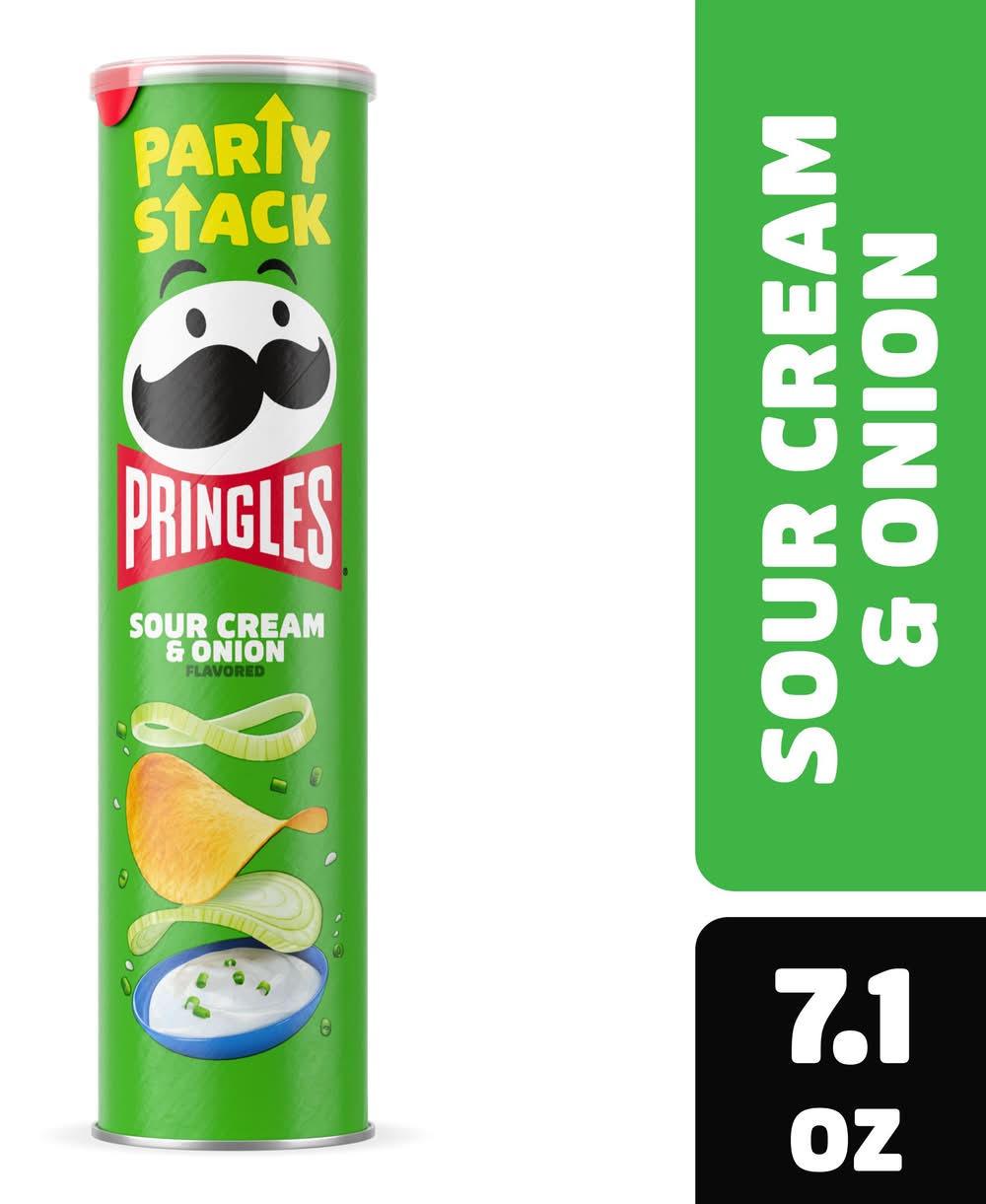 Pringles Party Stack Potato Crisps, Sour Cream-Onion (7.1 oz)
