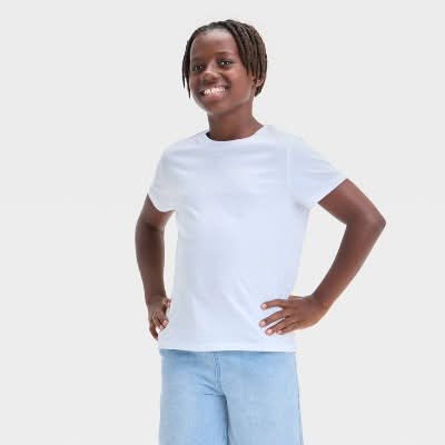 Cat & Jack Boys' Short Sleeve T Shirt, S, Off-White