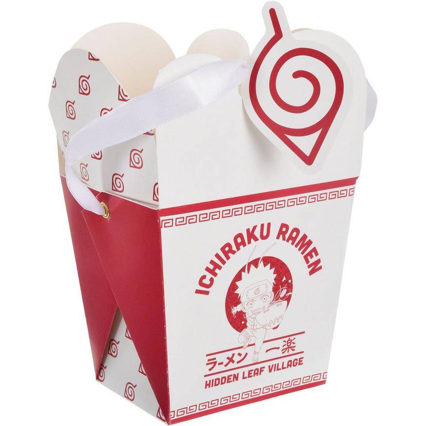 Party City Ichiraku Ramen Takeout Container Cardstock Favor Boxes, 5.25in x 6.5in (4 ct)