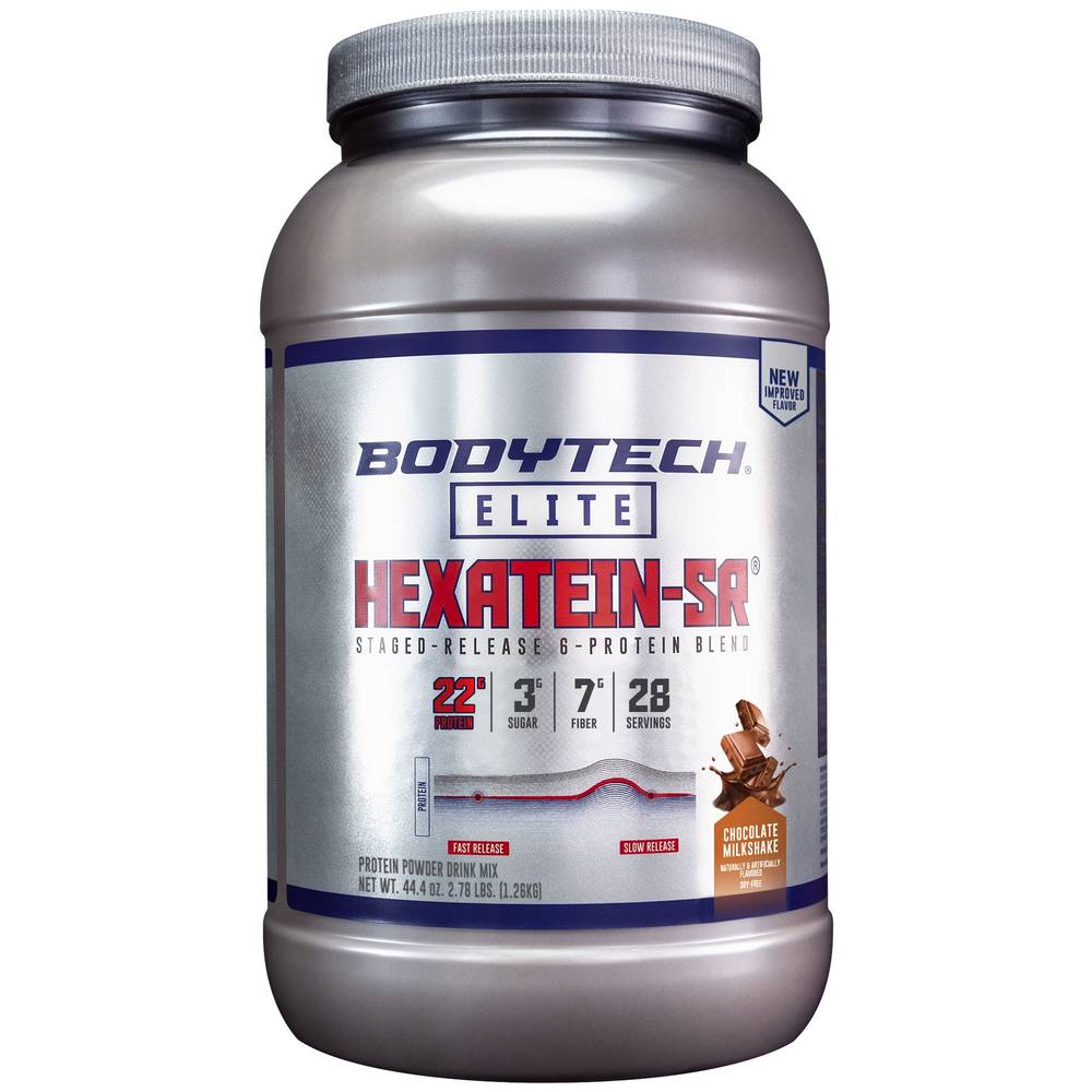 Bodytech Hexatein-Sr Staged Release 6 Protein Blend Drink Mix (44.4 oz) (chocolate milkshake)