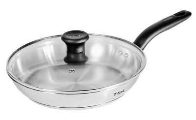 T-Fal Simply Cook Stainless Steel Fry Pan With Lid, 11 in