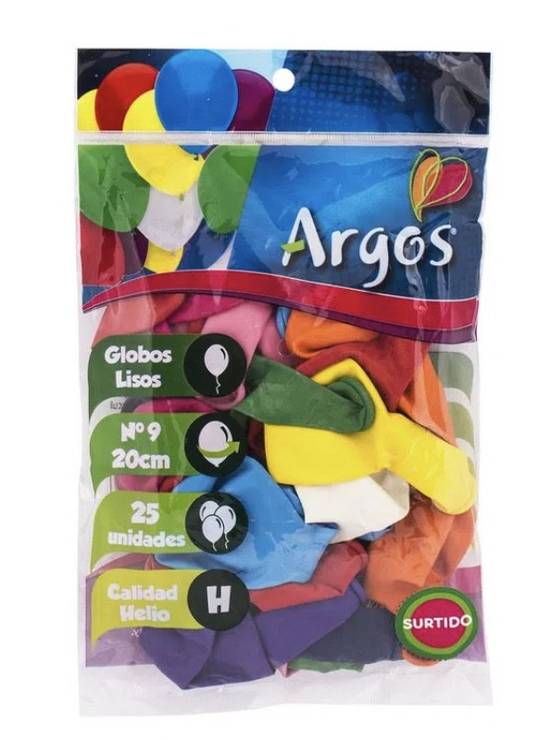 Argos - Globos lisos colores surtidos - 25 un