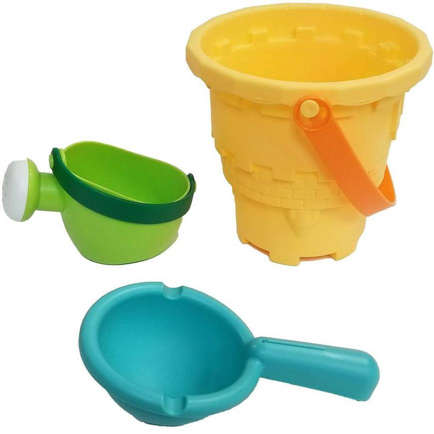 Sandcastle Bucket Soft Plastic Beach Toy Set, 3pc