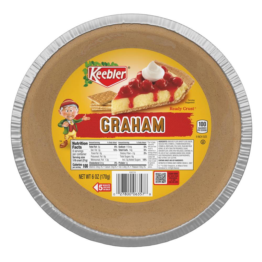 Keebler Ready Crust 9 Inch Graham Pie Crust (6 oz)