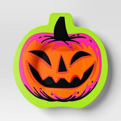 Pumpkin Halloween Disposable Plates, 8.6"x8.5", Orange (20 ct)