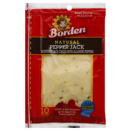Borden Natural Pepper Monterey Jack Cheese Slices (10 ct)