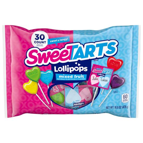 Sweetarts Valentines Hearts Lollipops (cherry)