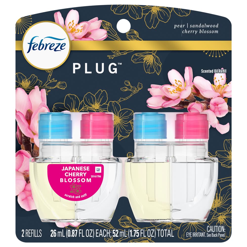Febreze Dual Plug Air Freshener Refill, Japanese Cherry Blossom (1.75 fl oz, 2 ct)
