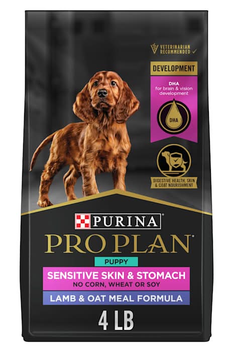 Purina Pro Plan Sensitive Skin & Stomach Formula Lamb & Oat Meal Dry Puppy Food, 4 lbs.