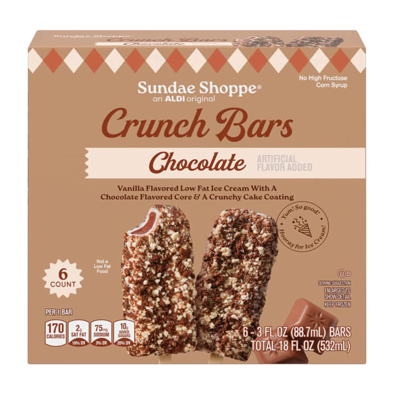 Sundae Shoppe Ice Cream Crunch Bars, Chocolate (6 x 3 fl oz)