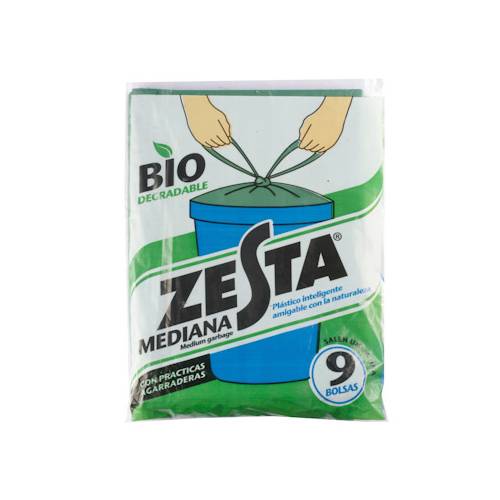 Zesta Bolsas Para Basura Bio Degradable, M (9 un)