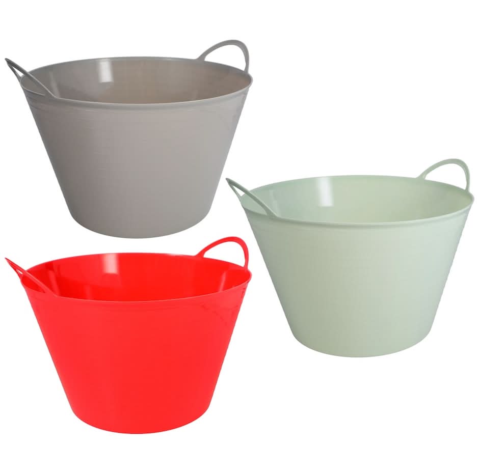 Essentials Round Bucket with Handles, 13.6x12.3x9.3 in.