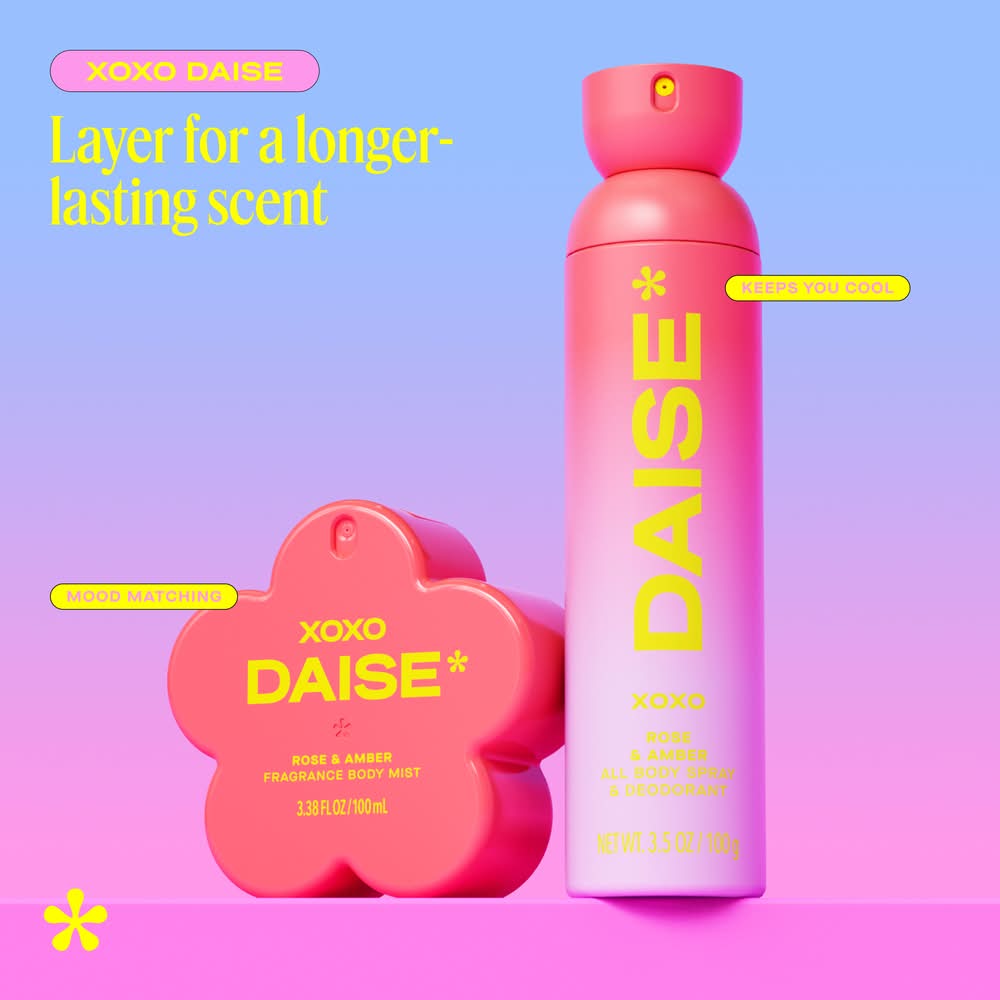 DAISE Xoxo Fragrance Body Mist, Rose & Amber, Women (3.38 fl oz)