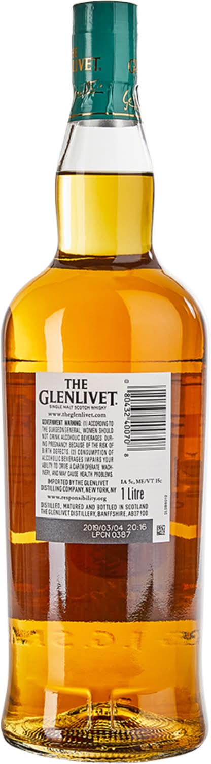 The Glenlivet 12 Year Old Single Malt Scotch Whisky - Delivery in