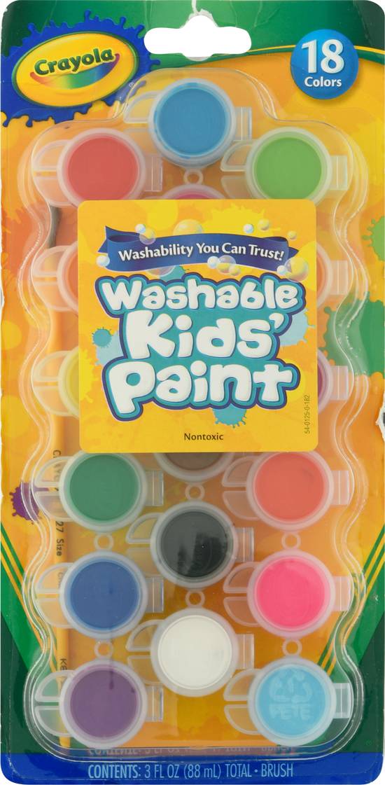 Crayola Washable Kids' Paint Pots Assorted 54-0125 