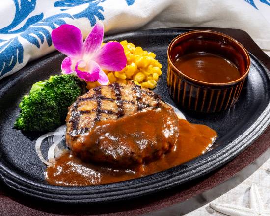 【単品】国産肉厚ハンバーグ デミグラスソース Japanese Meaty Hamburg Steak with Demi-Glace Sauce