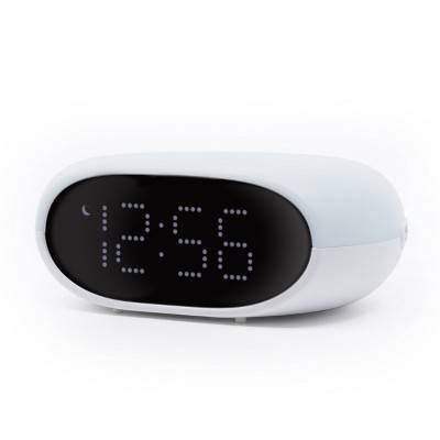 Capello Glow Alarm Table Clock With Color Changing Nightlight, White