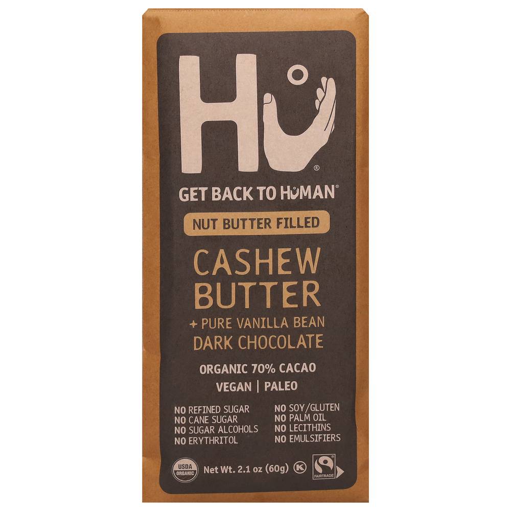 Hu Dark Chocolate Bars, Cashew Butter+Pure Vanilla Bean (2.1 oz)