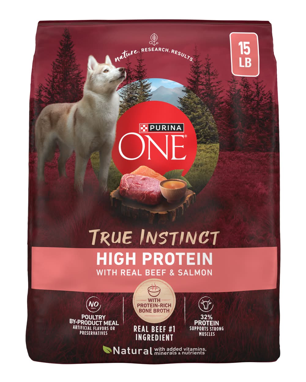 Purina One True Instinct High Protein Dry Dog Food, Beef & Salmon, Adult (15 lbs)