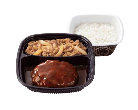 牛皿・ハンバーグ弁当