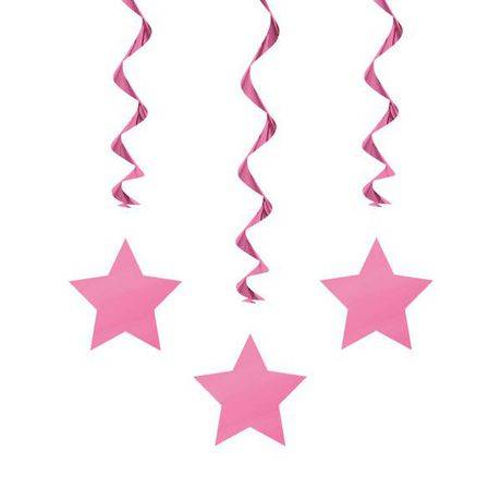 Unique Party Favors Hot Pink Hanging Swirl Decorations (1 unit)