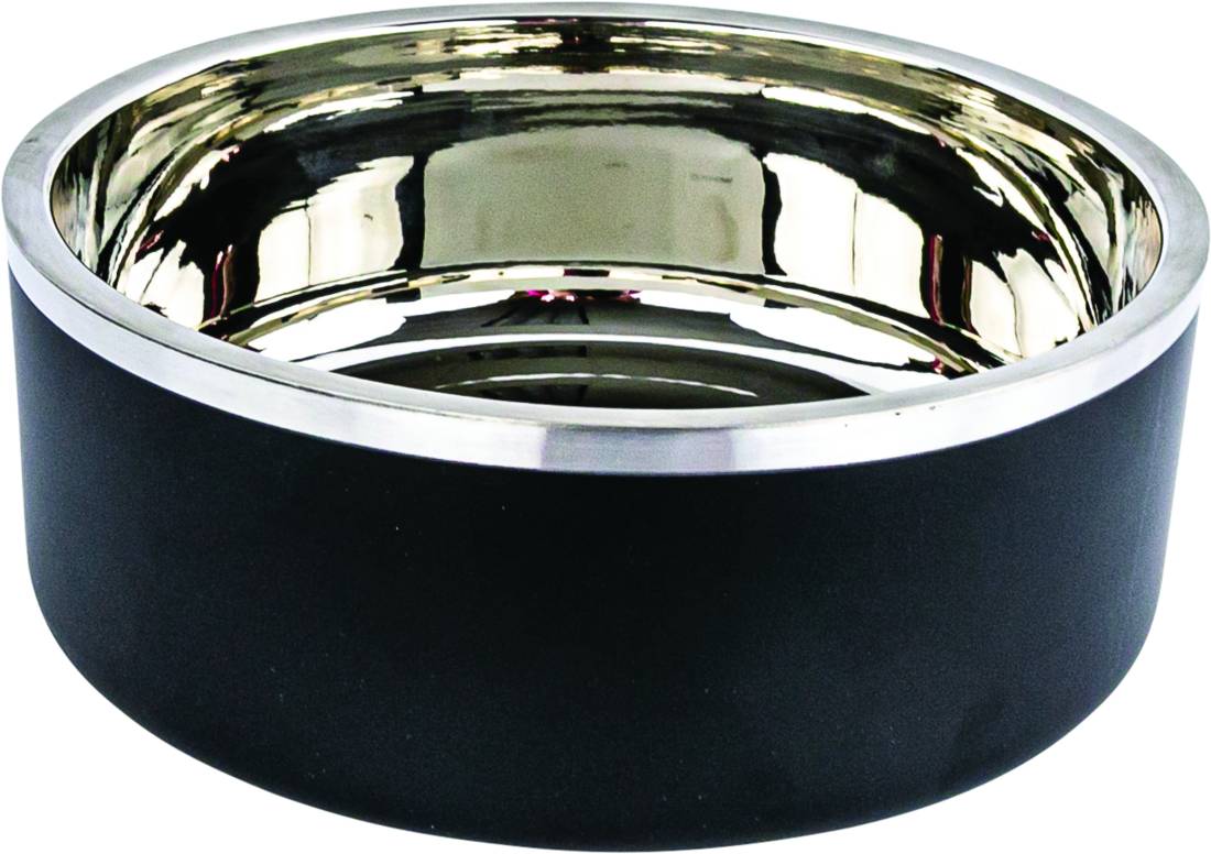 Play On Double Wall Dog Bowl 50 oz, Black