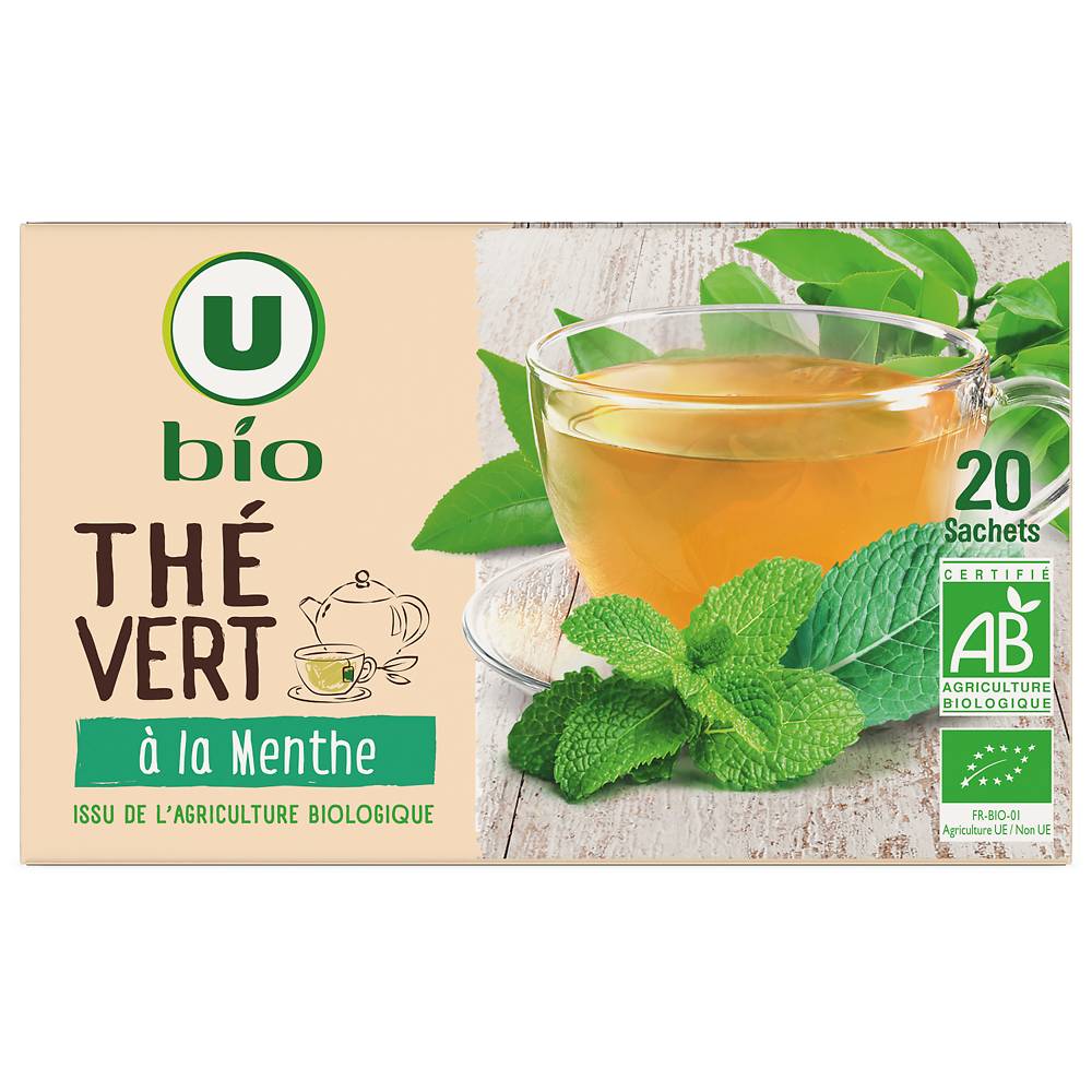 Les Produits U - Thé vert à la menthe (36g)