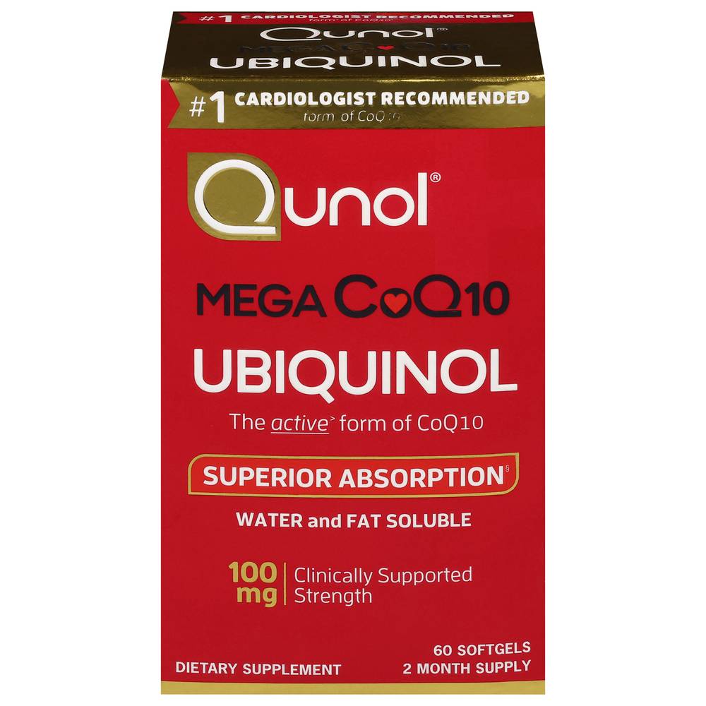 Qunol Mega Coq10 Ubiquinol 100 mg Softgels (60 ct)