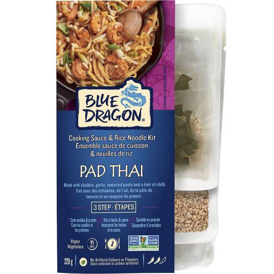 Blue Dragon · Blue Dragon 3 Step Pad Thai Cooking Sauce and Rice Noodle Kit - Ens. sauce de cuisson Blue Dragon pour pad thaï en 3 étapes