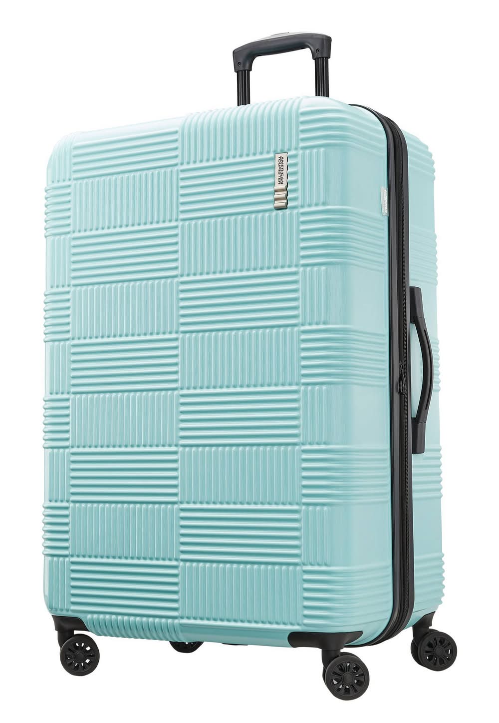 American Tourister Nxt Hardside Checked Spinner Suitcase, L, Mint Green