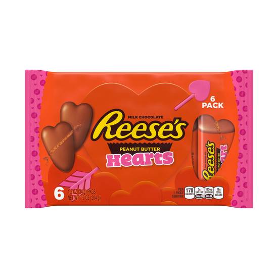 Order Reese's Valentine's Day Milk Chocolate Peanut Butter Hearts, 6 CT food online from CVS store, Providence County on bringmethat.com