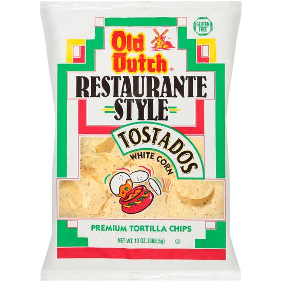 Old Dutch Restaurante Style White Corn Tostados Premium Tortilla Chips