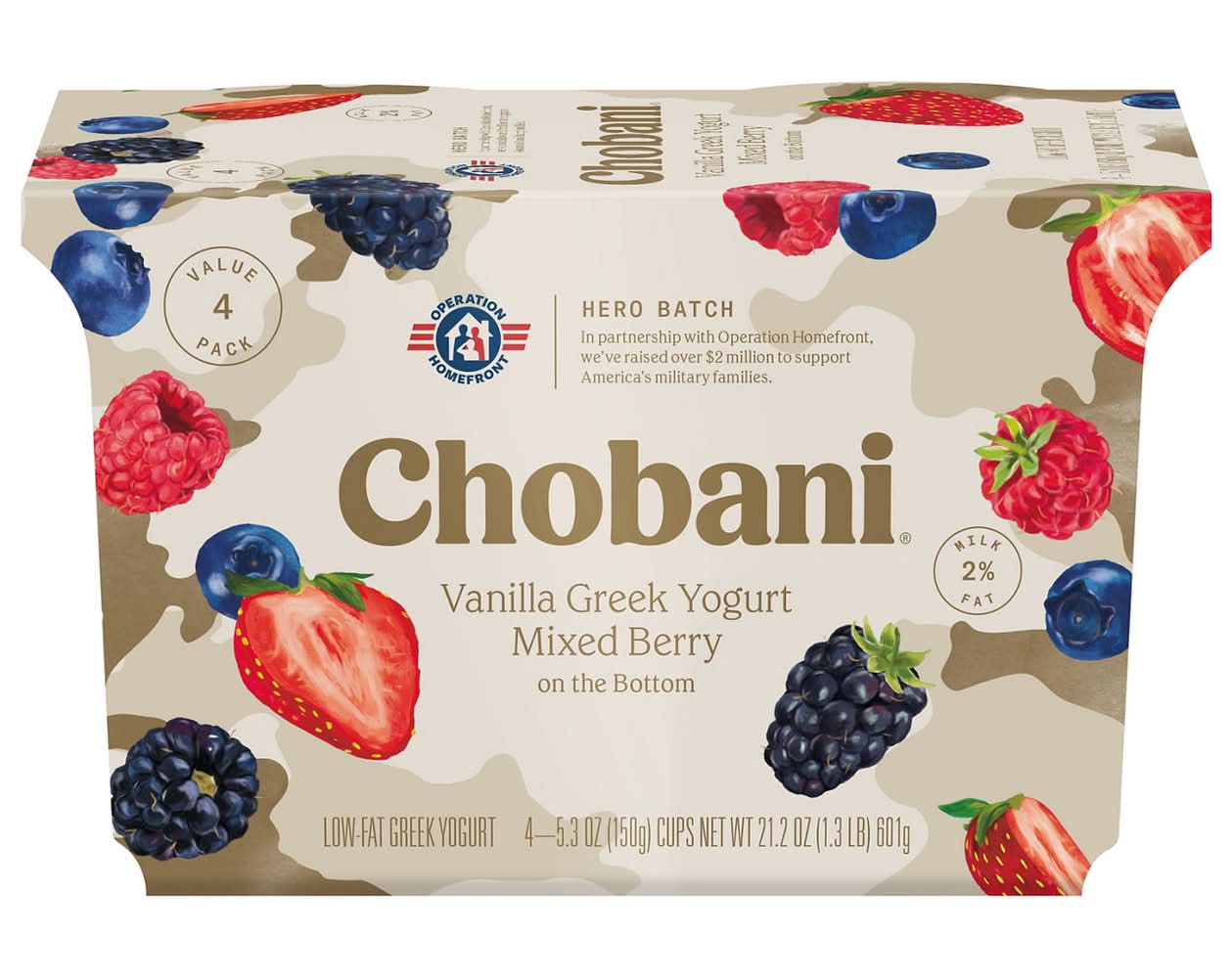 Chobani Yogurt, Greek, Low Fat, Vanilla Greek Yogurt Mixed Berry, Value Pack