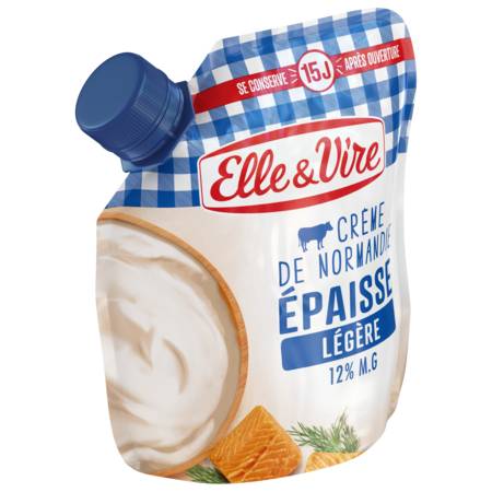 Crème Epaisse Légère 12% Mat.Gr. ELLE & VIRE - la poche de 328 g