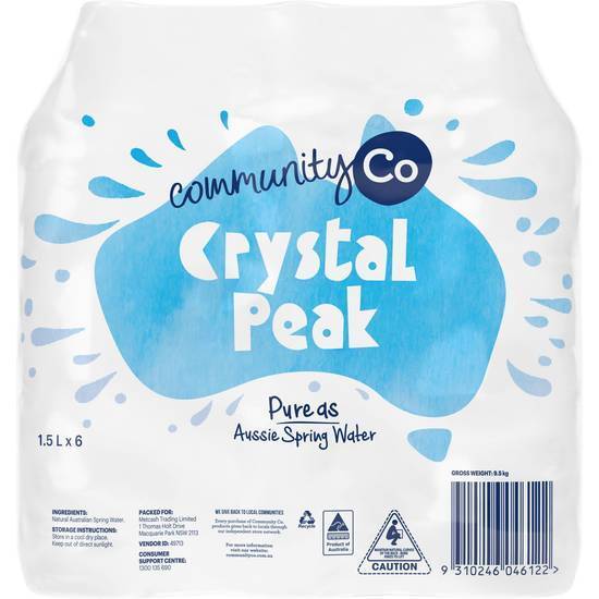 Community Co. Crystal Peak Spring Water (6 Pack) 1.5L